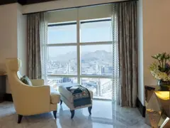 Interior seating and window at DoubleTree by Hilton Jabal Omar Makkah